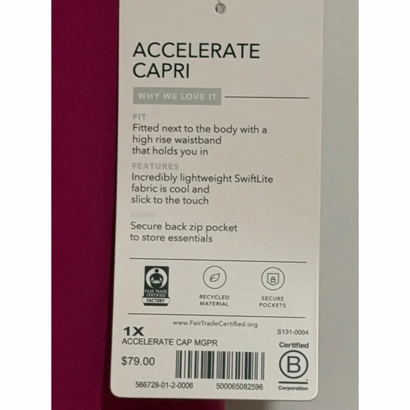 Athleta Accelerate Capri NWT SZ 1X - Picture 2 of 7